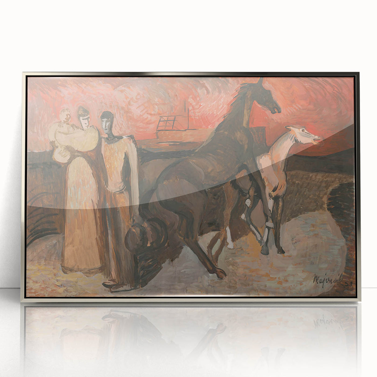 Modern Expressionist Art: Fire and Refugees by Cyprián Majerník