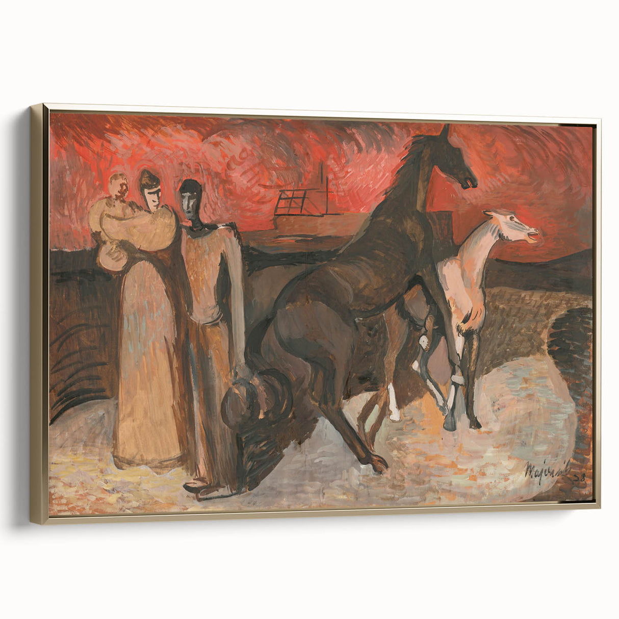 Modern Expressionist Art: Fire and Refugees by Cyprián Majerník