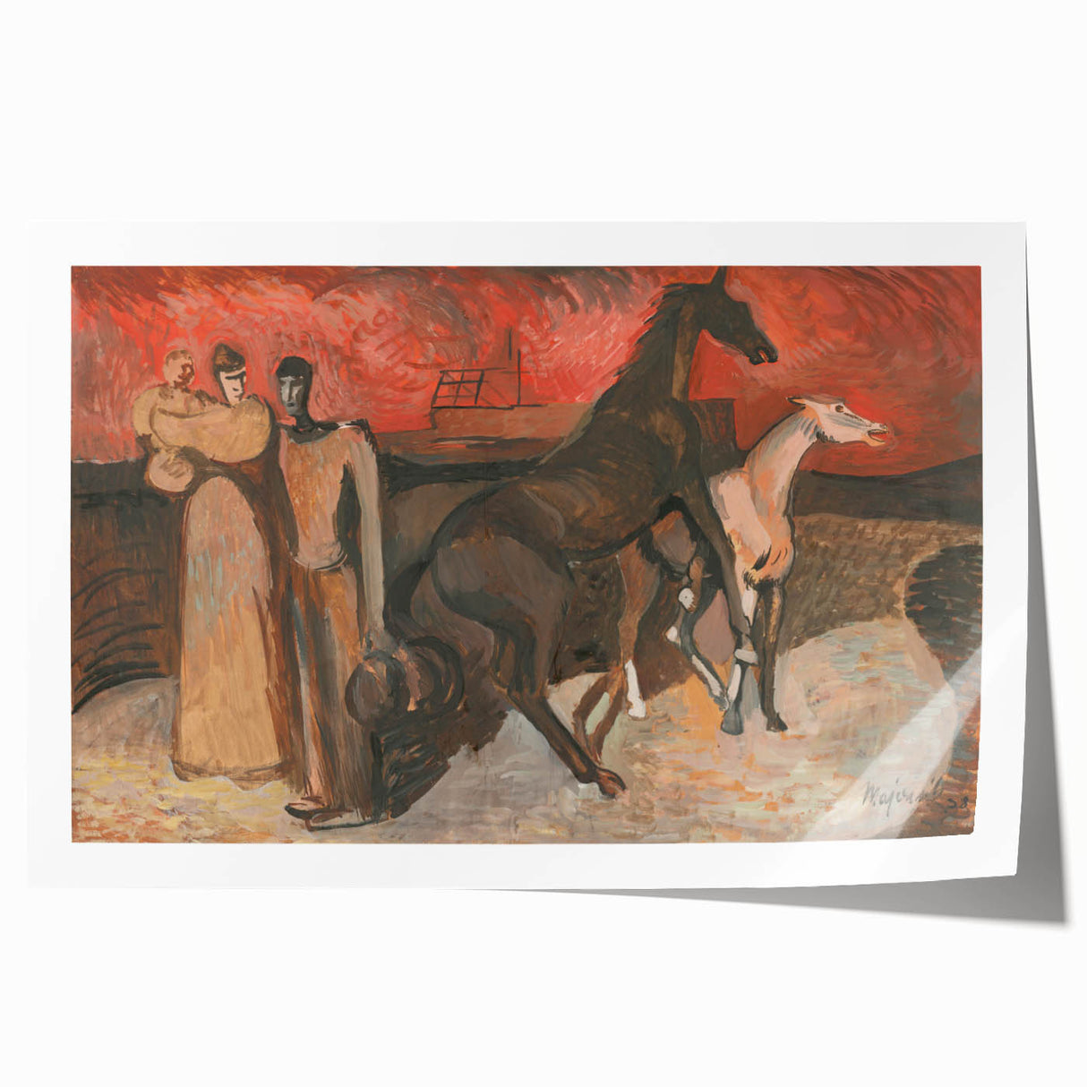 Modern Expressionist Art: Fire and Refugees by Cyprián Majerník