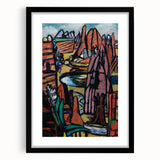 Modern Abstract Landscape Art - Bold Rocky Terrain Composition