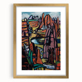 Modern Abstract Landscape Art - Bold Rocky Terrain Composition