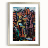 Modern Abstract Landscape Art - Bold Rocky Terrain Composition