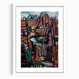 Modern Abstract Landscape Art - Bold Rocky Terrain Composition