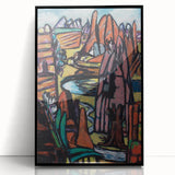 Modern Abstract Landscape Art - Bold Rocky Terrain Composition