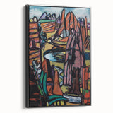 Modern Abstract Landscape Art - Bold Rocky Terrain Composition