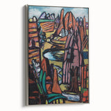 Modern Abstract Landscape Art - Bold Rocky Terrain Composition