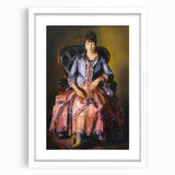 Modern Figurative Art - Elegant Woman in Purple and Pink Dress