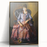 Modern Figurative Art - Elegant Woman in Purple and Pink Dress