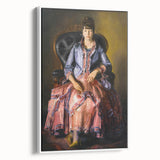 Modern Figurative Art - Elegant Woman in Purple and Pink Dress