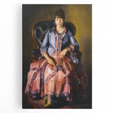 Modern Figurative Art - Elegant Woman in Purple and Pink Dress