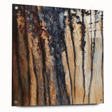 Rustic Abstract Forest Wall Art - Textured Dining Room Canvas