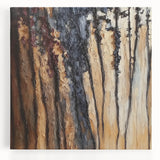 Rustic Abstract Forest Wall Art - Textured Dining Room Canvas