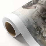 Abstract figurative rolled canvas artwork showcasing vibrant colors and dynamic shapes, ideal for modern home decor, packaged in a protective tube for easy transport.