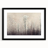 Abstract floral wall art framed with a black mat, showcasing vibrant colors and intricate designs. Ideal for enhancing modern home decor and adding a touch of elegance.