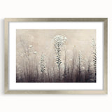 Abstract floral wall art in a silver frame with a mat, showcasing vibrant colors and intricate designs, ideal for modern home decor and artistic ambiance.