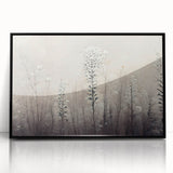Framed abstract floral wall art featuring vibrant colors and intricate designs, with a sleek black frame, perfect for modern home decor.