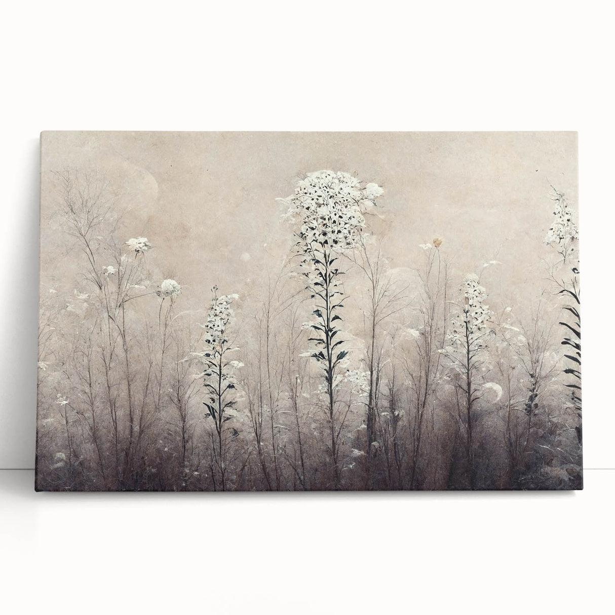 Abstract floral wall art on stretched canvas, showcasing vibrant colors and intricate designs. Perfect for modern home decor, adding elegance to any space.