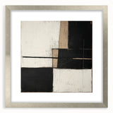 Abstract geometric frame with a sleek silver finish, showcasing a modern design that enhances any decor, ideal for contemporary art displays and interior styling.