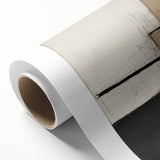 Abstract geometric rolled canvas artwork displaying vibrant colors and intricate shapes, ideal for modern home decor. Perfectly packaged in a protective cardboard tube for safe delivery.