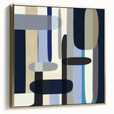 Modern Abstract Wall Art – Vertical Capsule Geometry