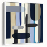 Modern Abstract Wall Art – Vertical Capsule Geometry