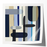 Modern Abstract Wall Art – Vertical Capsule Geometry