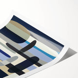 Modern Abstract Wall Art – Vertical Capsule Geometry