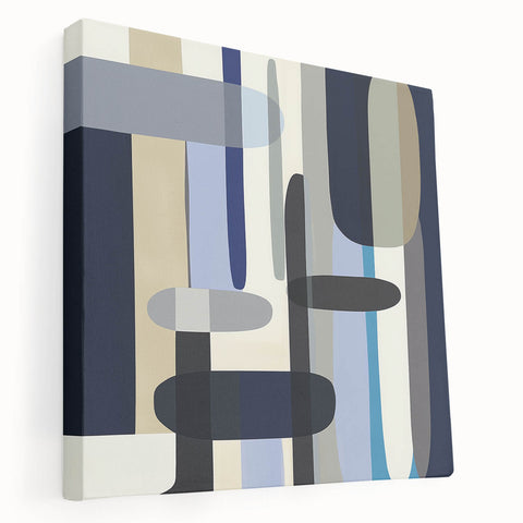 Modern Abstract Wall Art – Vertical Capsule Geometry