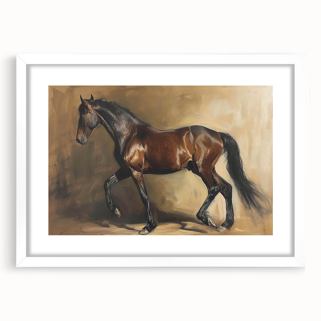 White-framed animal artwork featuring a colorful illustration of a lion and elephant, designed to enhance home decor with a nature-inspired theme. Perfect for animal lovers and modern interiors.