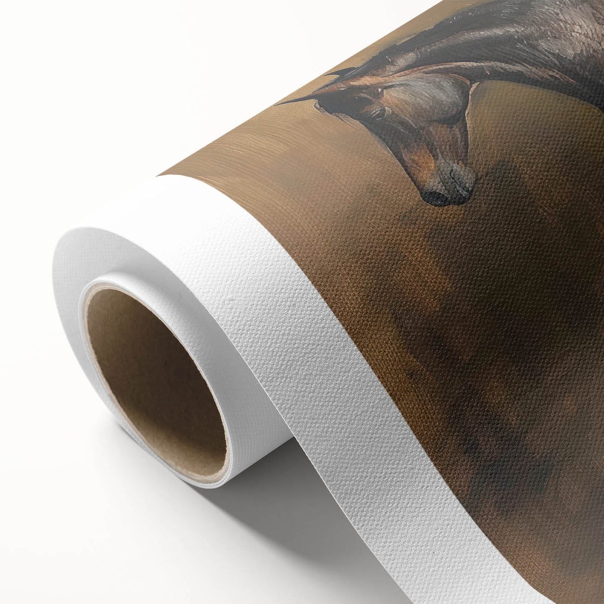 Rolled canvas showcasing vibrant African animal wall art with intricate details, wrapped in protective cardboard for safe transport and display. Ideal for home decor enthusiasts.