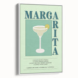 Vintage poster art of colorful food and drinks on a large framed canvas, ideal for living room decor.