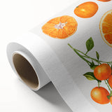 Art Deco style poster of assorted fruits in vibrant colors on rolled canvas, ideal for nursery wall art.