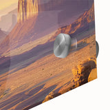 Close-up of a vibrant acrylic landscape depicting colorful canyons, showcasing intricate details and textures, perfect for home decor or art enthusiasts.