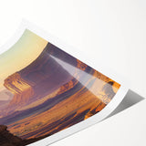 Stunning landscape art print depicting vibrant canyons in rich earthy tones, rolled for easy shipping and display. Perfect for home décor enthusiasts seeking natural beauty.