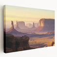 Stretched canvas artwork depicting a breathtaking landscape of canyons, showcasing vibrant colors and intricate textures, ideal for enhancing home décor.
