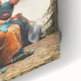 Mending the Nets Realism Art Print - Winslow Homer Coastal Canvas Decor