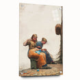 Mending the Nets Realism Art Print - Winslow Homer Coastal Canvas Decor