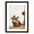 Mending the Nets Realism Art Print - Winslow Homer Coastal Canvas Decor