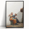 Mending the Nets Realism Art Print - Winslow Homer Coastal Canvas Decor