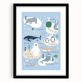Kids Wall Art Prints - Arctic Animal Nursery Wall Art for Boys