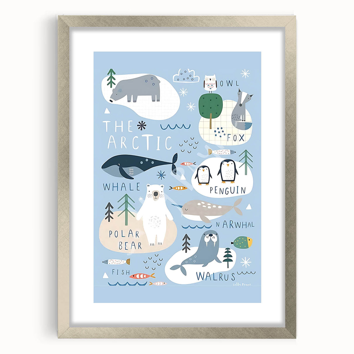 Kids Wall Art Prints - Arctic Animal Nursery Wall Art for Boys