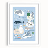 Kids Wall Art Prints - Arctic Animal Nursery Wall Art for Boys