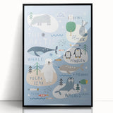 Kids Wall Art Prints - Arctic Animal Nursery Wall Art for Boys