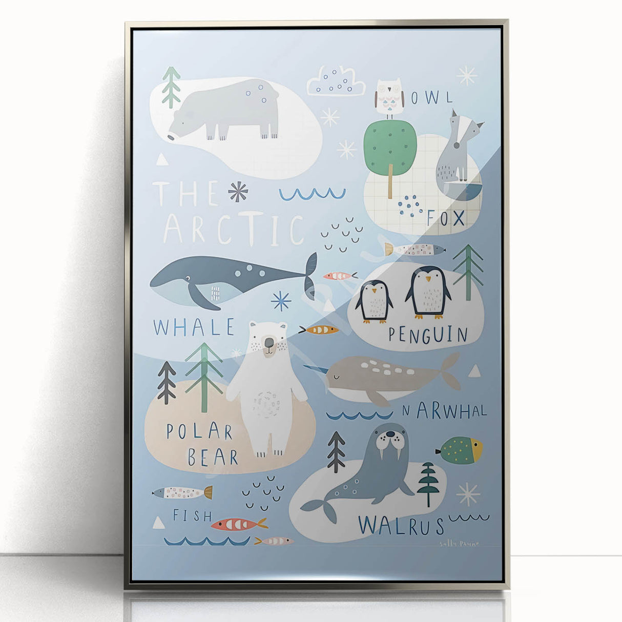 Kids Wall Art Prints - Arctic Animal Nursery Wall Art for Boys