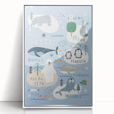 Kids Wall Art Prints - Arctic Animal Nursery Wall Art for Boys
