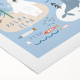 Kids Wall Art Prints - Arctic Animal Nursery Wall Art for Boys