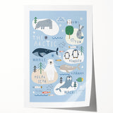 Kids Wall Art Prints - Arctic Animal Nursery Wall Art for Boys