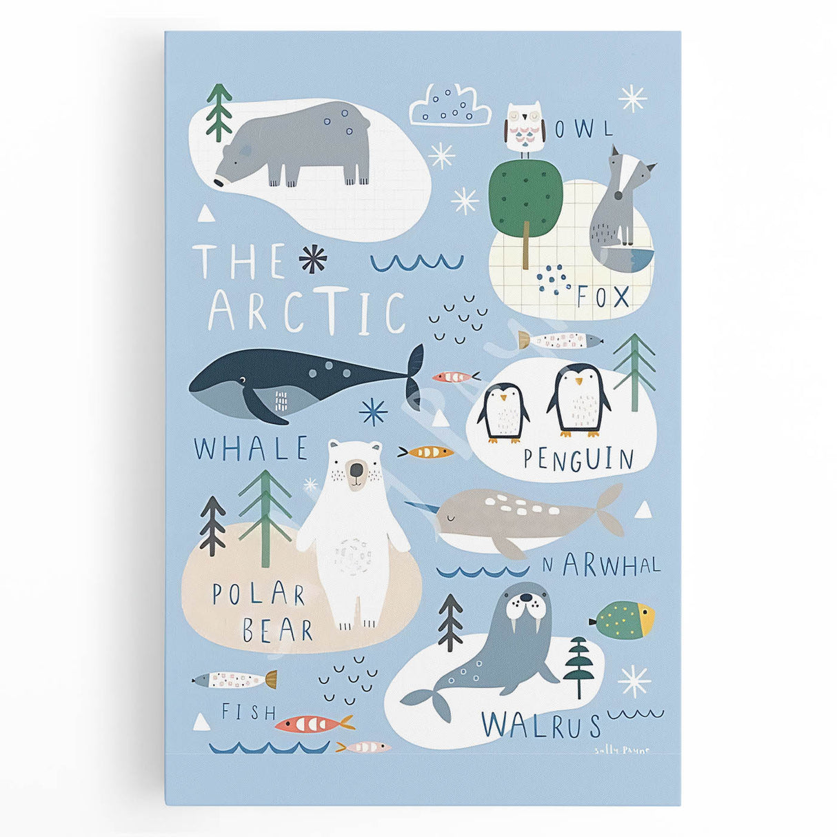 Kids Wall Art Prints - Arctic Animal Nursery Wall Art for Boys