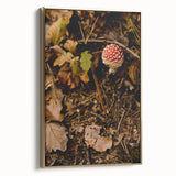 Framed canvas depicting a vintage-style landscape with autumnal trees in gold and black tones, ideal for bedroom wall decor.