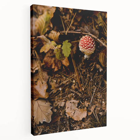 Autumn-themed abstract art on stretched canvas, featuring warm orange and brown tones, ideal for kitchen wall decor.